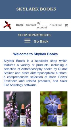 Vorschau der mobilen Webseite www.skylarkbooks.co.uk, Skylark Books