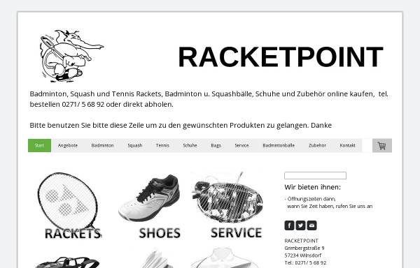 Vorschau von www.racketpoint.de, Racket Point, M. & R. Heupel