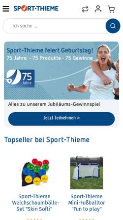 Vorschau der mobilen Webseite www.sport-thieme.de, Sport Thieme