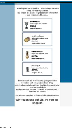 Vorschau der mobilen Webseite www.vereins-shop.ch, Vereins-Shop.ch, M. Keller