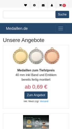 Vorschau der mobilen Webseite www.medaillen.de, Pokalvertrieb Goddinger