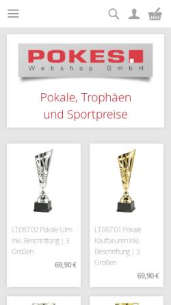 Vorschau der mobilen Webseite pokes.de, Pokes Webshop GmbH