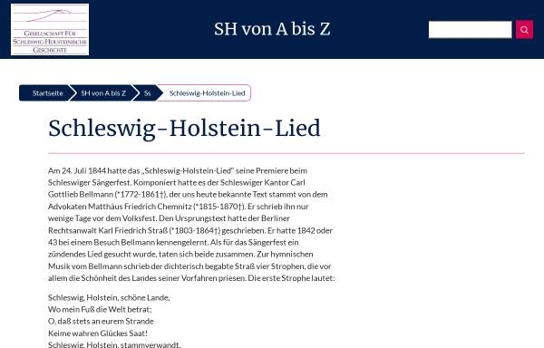 Vorschau von www.geschichte-s-h.de, Schleswig-Holstein-Lied