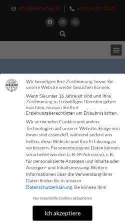Vorschau der mobilen Webseite www.parashop.at, Parashop und Fluggeräte GmbH