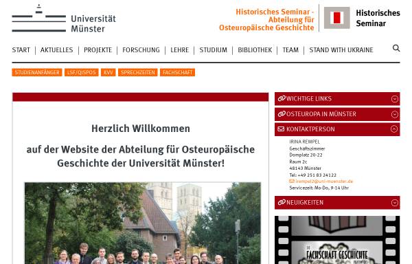 Vorschau von www.uni-muenster.de, Abteilung für Osteuropäische Geschichte, Westf. Wilhelms-Universität Münster