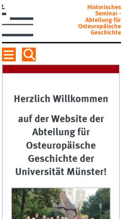 Vorschau der mobilen Webseite www.uni-muenster.de, Abteilung für Osteuropäische Geschichte, Westf. Wilhelms-Universität Münster
