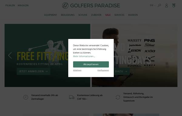 Vorschau von www.golfersparadise.ch, Golfers Paradise