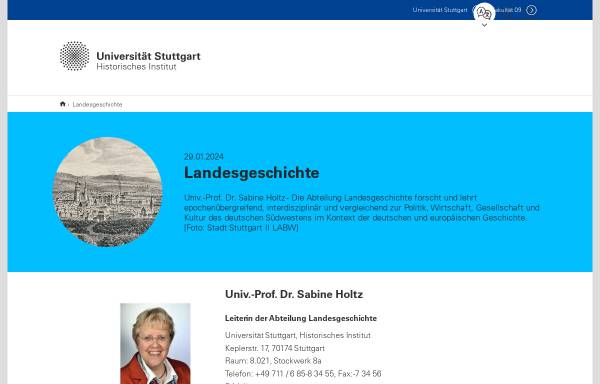 Vorschau von www.uni-stuttgart.de, Abteilung Landesgeschichte des Historischen Instituts der Universität Stuttgart