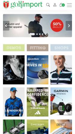 Vorschau der mobilen Webseite www.golfimport.ch, Golf-Import AG