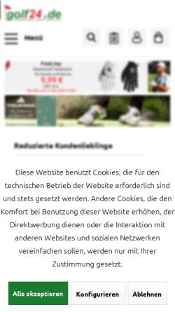 Vorschau der mobilen Webseite www.golf24.de, Sporthouse24 GmbH