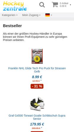 Vorschau der mobilen Webseite shop.hockeyzentrale.de, HockeyZentrale Shop