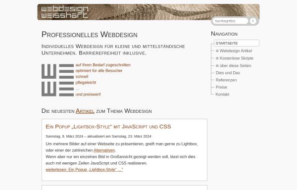 Vorschau von webdesign.weisshart.de, Dipl.Ing.(FH) Fritz Weisshart