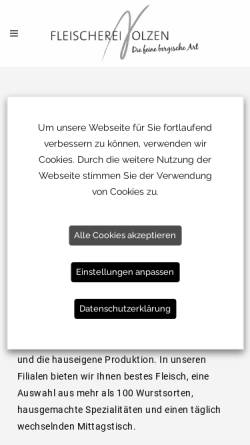 Vorschau der mobilen Webseite metzgerei-nolzen.de, Nolzen.net