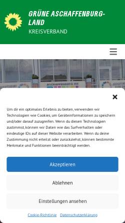 Vorschau der mobilen Webseite www.gruene-aschaffenburg.de, Bündnis 90/Die Grünen Aschaffenburg