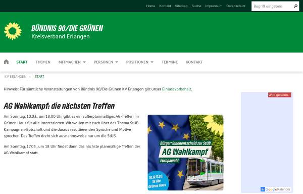 Vorschau von www.gruene-erlangen.de, Bündnis 90/Die Grünen Erlangen