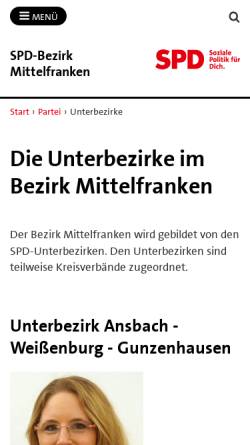 Vorschau der mobilen Webseite spd-mittelfranken.de, Jusos Erlangen