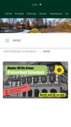 Vorschau der mobilen Webseite www.gruene-schwabach.de, Bündnis 90/Die Grünen Schwabach