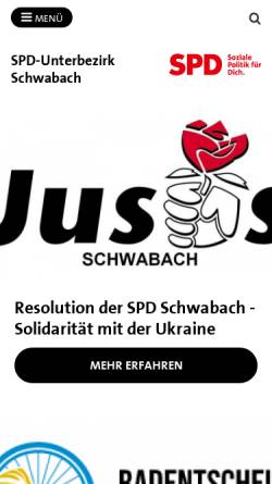 Vorschau der mobilen Webseite www.spd-schwabach.de, SPD Schwabach