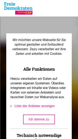 Vorschau der mobilen Webseite fdp-nuernberg.de, FDP Nürnberg-Stadt