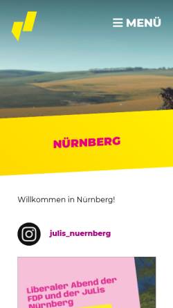 Vorschau der mobilen Webseite www.julis-nuernberg.de, JuLis - Junge Liberale Nürnberg-Stadt