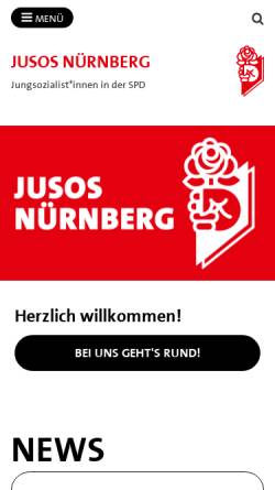 Vorschau der mobilen Webseite jusos-nuernberg.de, Jusos Nürnberg