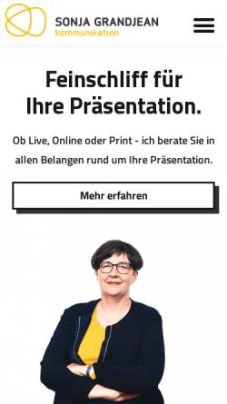 Vorschau der mobilen Webseite sg-komm.de, Sonja Grandjean