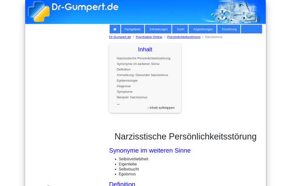 Vorschau von www.dr-gumpert.de, Narzisstische Persönlichkeitsstörung