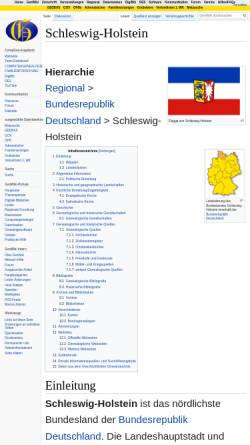 Vorschau der mobilen Webseite wiki-de.genealogy.net, Schleswig-Holstein bei Genealogy.net
