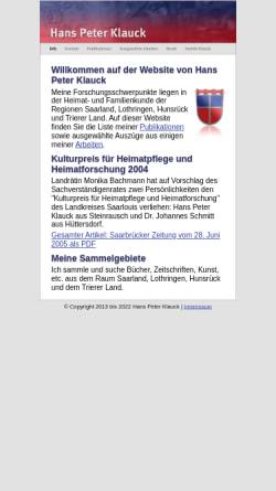 Vorschau der mobilen Webseite www.hpklauck.de, Klauck, Hans Peter Familien- und Heimatforscher