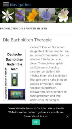 Vorschau der mobilen Webseite www.bach-blueten-therapie.de, Interessantes rund um die Bach-Blütentherapie