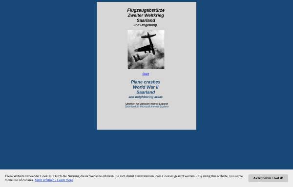 Vorschau von www.flugzeugabstuerze-saarland.de, Flugzeugabstürze im Zweiten Weltkrieg