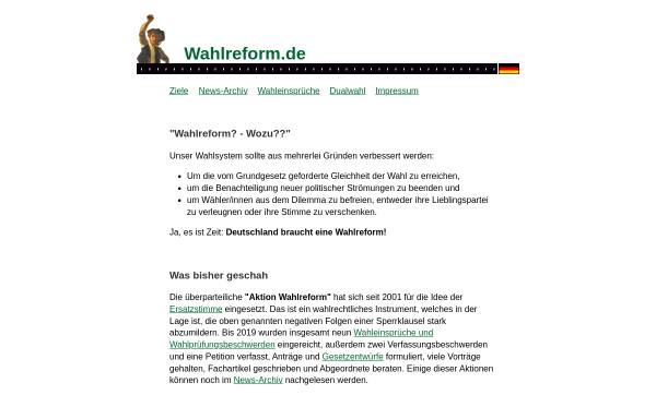 Vorschau von www.wahlreform.de, Wahlreform