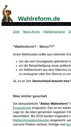 Vorschau der mobilen Webseite www.wahlreform.de, Wahlreform