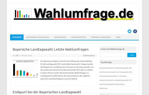 Vorschau von www.wahlumfrage.de, Wahlumfrage.de