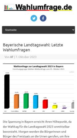 Vorschau der mobilen Webseite www.wahlumfrage.de, Wahlumfrage.de