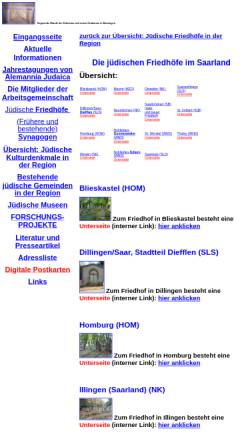 Vorschau der mobilen Webseite www.alemannia-judaica.de, Jüdische Friedhöfe