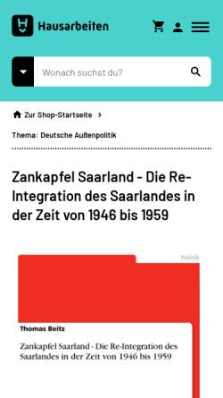 Vorschau der mobilen Webseite www.hausarbeiten.de, Die Reintegration 1946 bis 1959