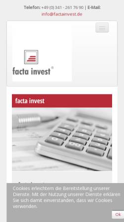 Vorschau der mobilen Webseite www.factainvest.de, Facta Invest