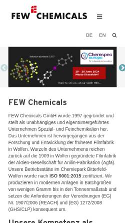 Vorschau der mobilen Webseite www.few.de, FEW Chemicals GmbH