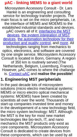 Vorschau der mobilen Webseite www.microsult.de, µAC Microsystem Accessory Consult - Dr. Lars Hanke