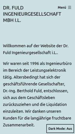 Vorschau der mobilen Webseite fuld.de, Dr. Fuld Ingenieurgesellschaft mbH