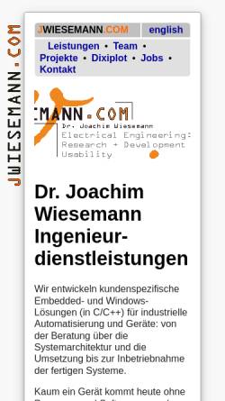 Vorschau der mobilen Webseite jwiesemann.com, Dr. Joachim Wiesemann - Ingenieurdienstleitungen