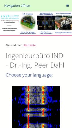 Vorschau der mobilen Webseite www.ind-technik.de, IND Ingenieurbüro für Nachrichten- und Datentechnik, Inh. Dr.-Ing. Peer Dahl