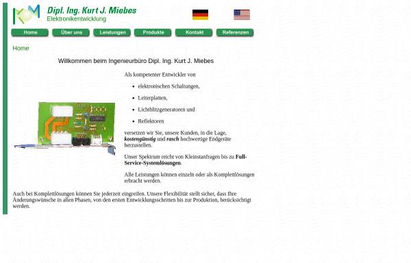 Vorschau von www.miebes.de, Ingenieurbüro Dipl.-Ing. Kurt J. Miebes