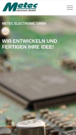 Vorschau der mobilen Webseite www.metec-ce.de, Metec Hard+Software Entwicklung GmbH