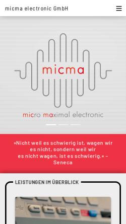 Vorschau der mobilen Webseite www.micma.de, Micma GmbH