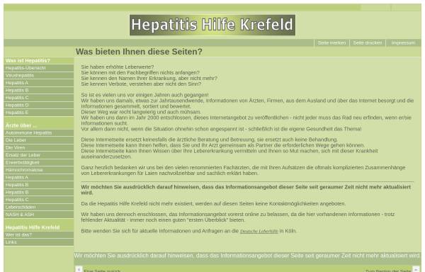 Vorschau von www.hepatitis-abc.de, Hepatitis-Hilfe Krefeld