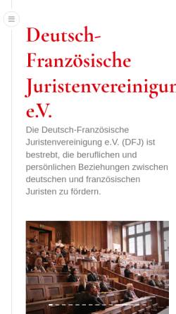 Vorschau der mobilen Webseite www.dfj.org, Deutsch-Französische Juristenvereinigung e.V.