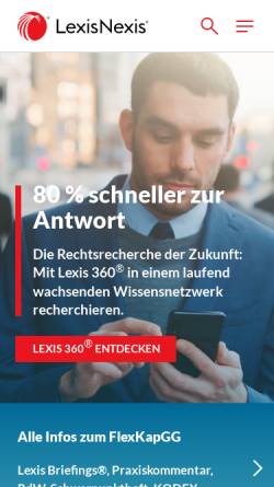 Vorschau der mobilen Webseite www.lexisnexis.at, LexisNexis ARD Orac