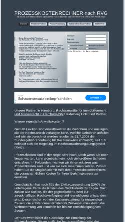 Vorschau der mobilen Webseite www.prozesskostenrechner.de, Prozesskostenrechner